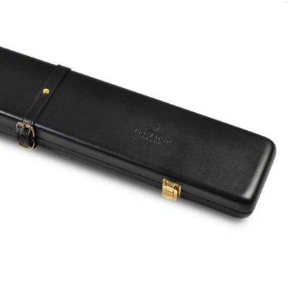 Peradon Black Leather 3/4 Cue Case with Suede Interior