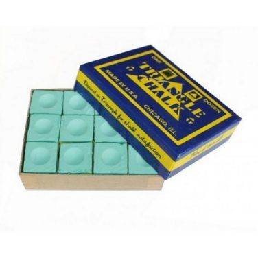 Tweeten Triangle Green Cue Chalk - 12 Pieces for Precision Play