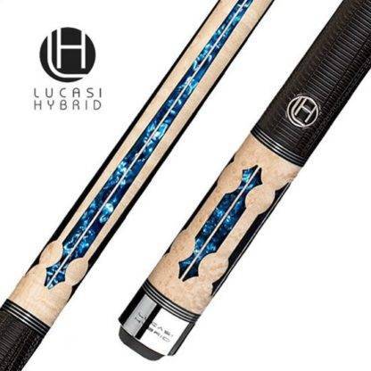 Lucasi Hybrid LHC97 Pool Cue with Blue Velvet Inlays