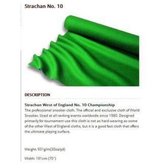 Strachan 30 Ounce No 10 Snooker Table Cloth for professional-level performance.