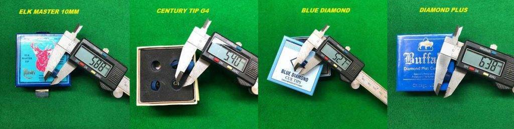 cue tip comparisons of other brands elk, blue diamond, century and blue diamond