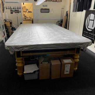 Durable Full-Size 12 x 6 Pool & Snooker Table Cover in waterproof silver nylon with elasticated corners