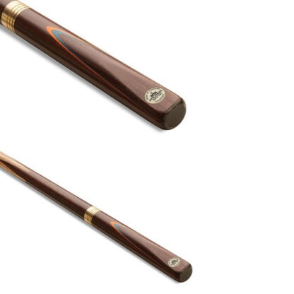 Thunder 3 Section Eight Ball Cue with Rosewood front splice and orange and blue veneers