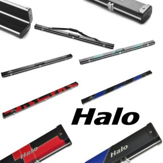 Peradon Halo Wide Three Quarter Cue Case in Black with Green Stripe design