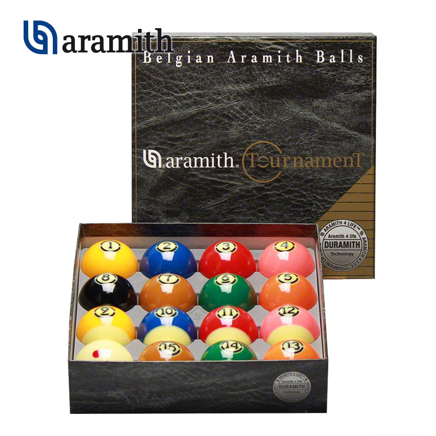 Aramith Pro TV Duramith Ball Set featuring vibrant TV colors and long-lasting Duramith resin for professional-level pool performance.