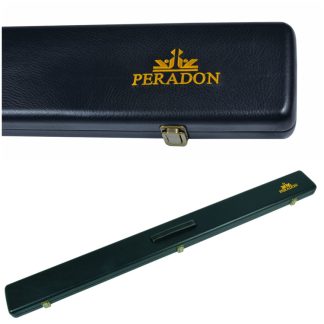 Peradon heritage leather look 3/4 snooker cue case traditional wooden cue case suede interior