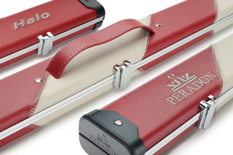 Peradon Halo wide 2592 red cream 2 section cue case aluminium snooker case