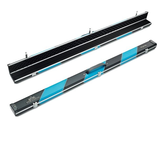 Halo Plus 3/4 cue case black blue stripe aluminium snooker cue case
